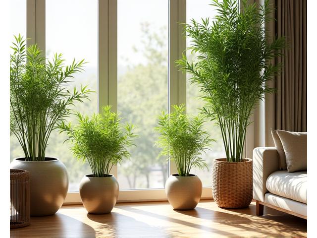 Diverse bamboo types thriving in stylish Austin environments