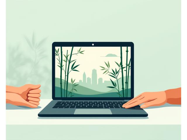 Image of an open laptop showing an email newsletter with bamboo plants