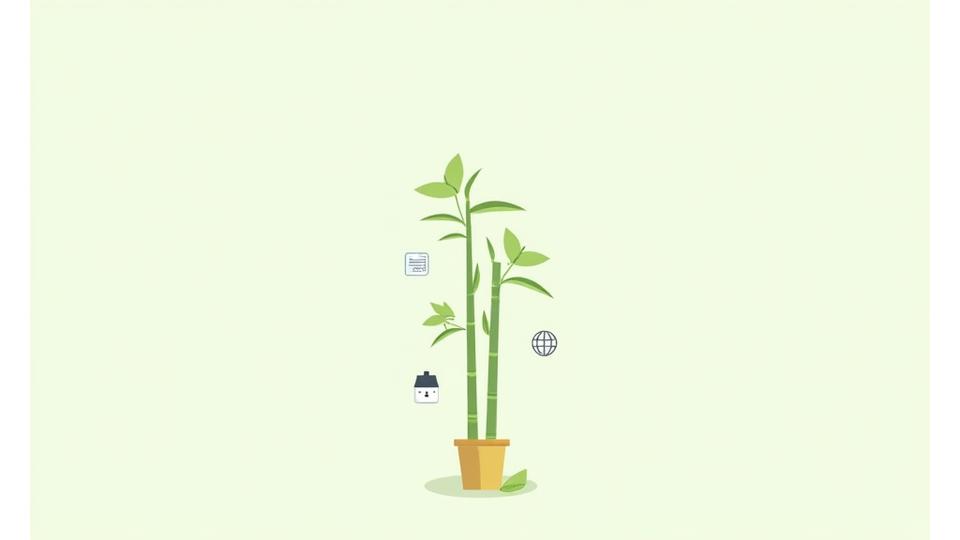 Illustration of various data points around a bamboo plant, representing responsible information gathering for personalized botanical care.