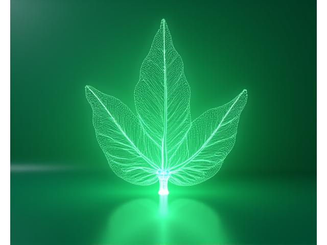 Abstract digital illustration of flowing data forming a leaf shape, symbolizing intellectual property and digital content.